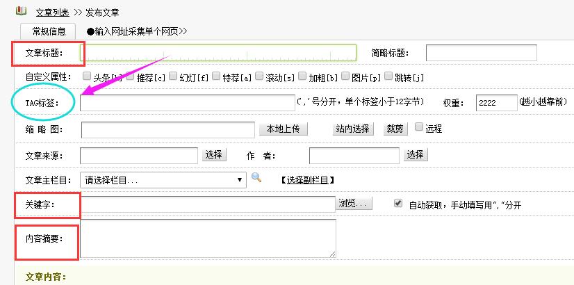 tag标签,网站优化